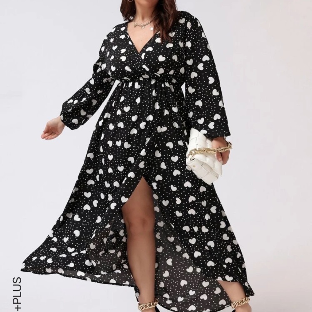 Shein black and white maxi dress